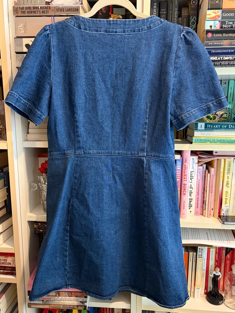 Sezane Lianne Denim Jean Button Front Dress - Picture 3 of 7